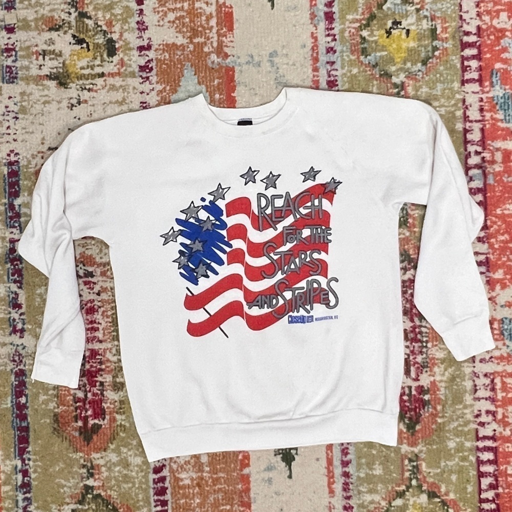Vintage 80s Military Reach For The Stars 1980s Screen Stars Sweatshirt